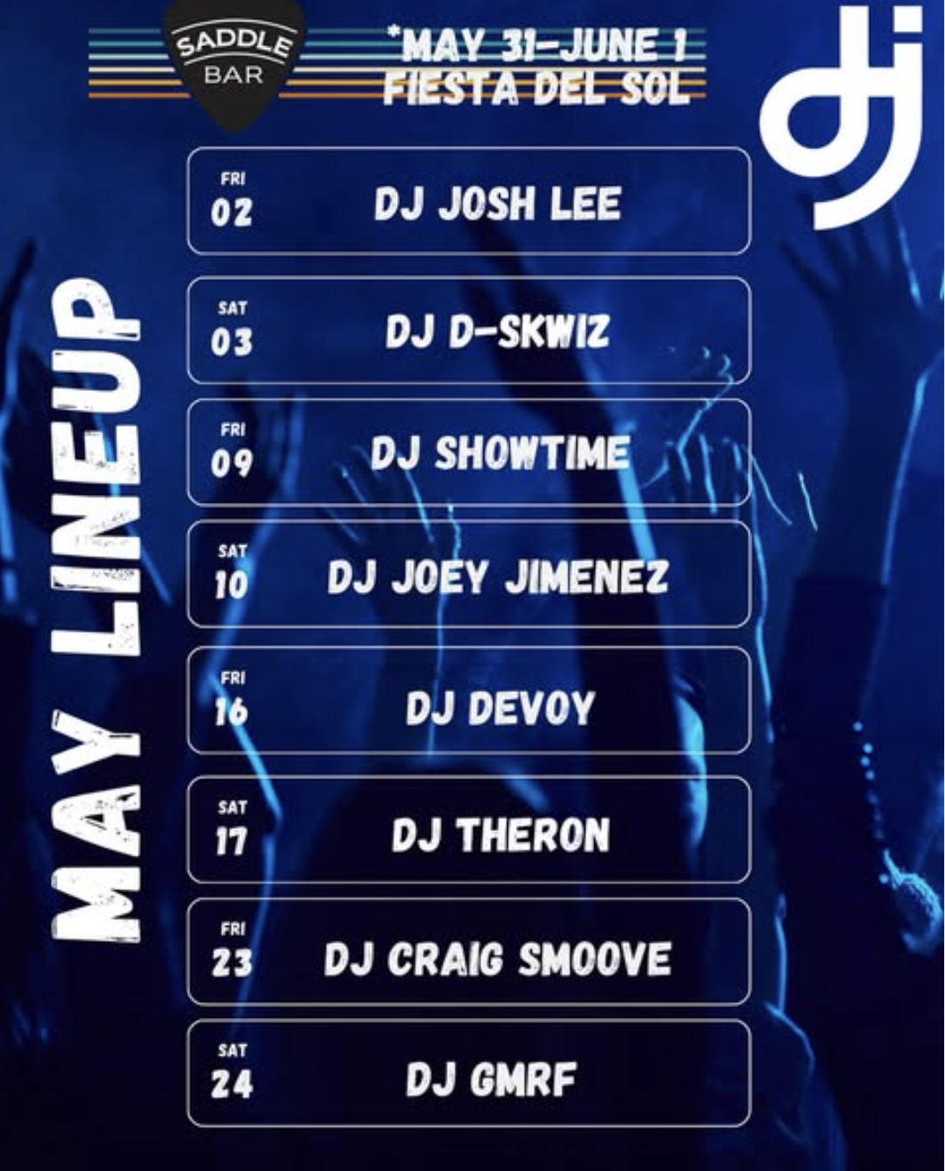DJs this Month at The Saddle Bar!